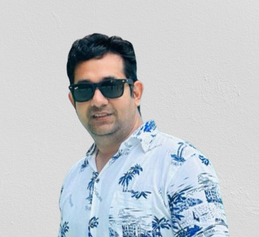 A picture of Krishna Pandey wearing sunglasses